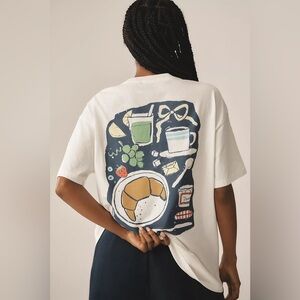 New Damson Madder x Anthropologie breakfast oversized graphic t shirt